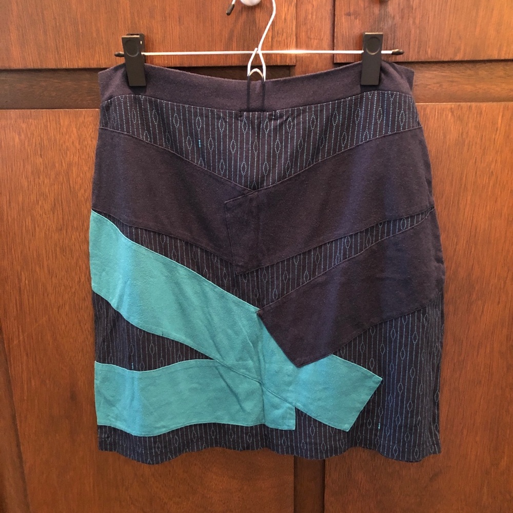 Blue Narea midi stretch skirt by Skunkfunk